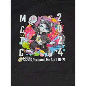 Maine Comic & Toy Con 2024 Hoodie Cat Life Graphic Black Unisex XL
